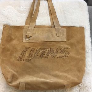 NFL Detroit Lions logo suede tote